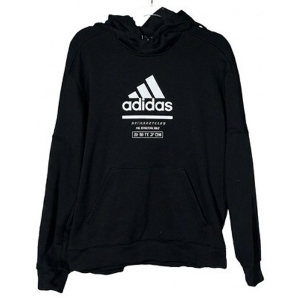 adidas Climawarm Hoodie Women Small Black Pullover Logo Graphic Sweatshirt